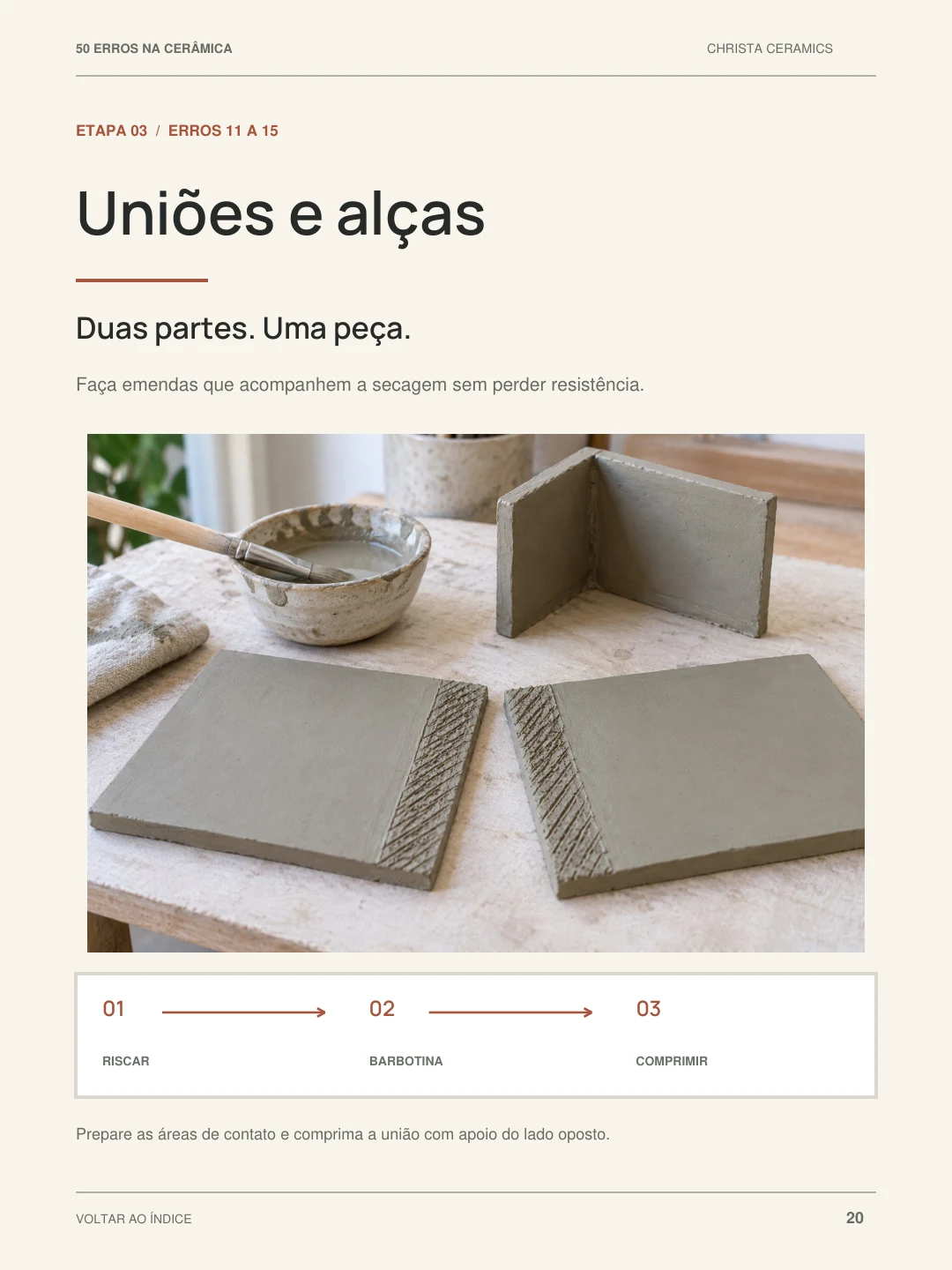 Página 20 do ebook sobre uniões e alças.